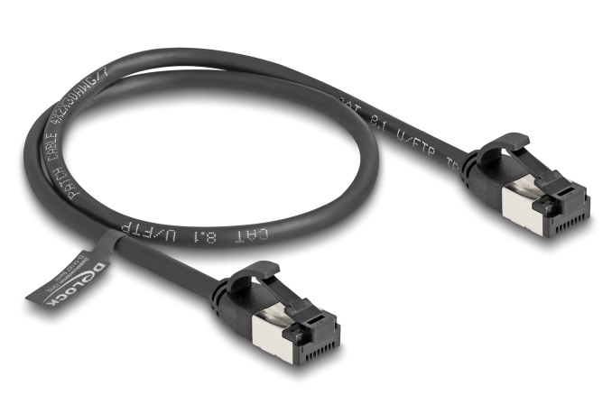 80182.jpg DELOCK καλώδιο δικτύου 80182, CAT 8.1 U/FTP, 40Gbps, εύκαμπτο, 0.50m, μαύρο