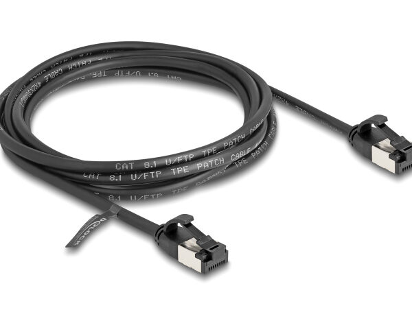 DELOCK καλώδιο δικτύου 80184, CAT 8.1 U/FTP, 40Gbps, εύκαμπτο, 2m, μαύρο
