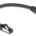 DELOCK καλώδιο δικτύου 80566, CAT 8.1 S/FTP, copper, 2000MHz, 0.25m, μαύρο