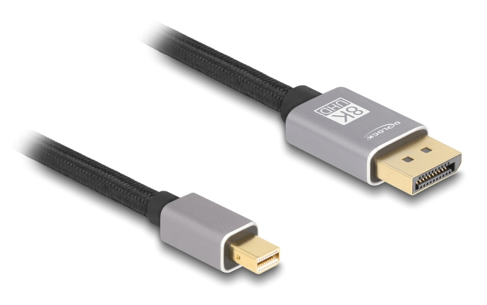 81091.jpg DELOCK καλώδιο mini DisplayPort σε DisplayPort 81091, 8K/60Hz, 32.4 Gbps, 1m, μαύρο