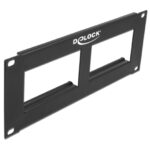 DELOCK patch panel Easy 45 81379, 10", 2U, 90.5x45.2mm x2, μαύρο