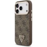 Θήκη PU Guess MagSafe Apple iPhone 18 Pro/ 17 Pro Leather Diamond Triangle 4G Καφέ