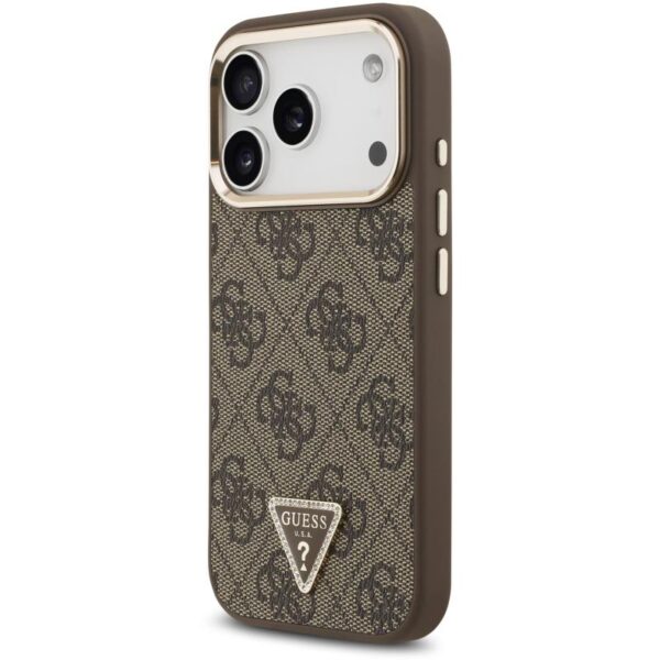 Θήκη PU Guess MagSafe Apple iPhone 18 Pro/ 17 Pro Leather Diamond Triangle 4G Καφέ