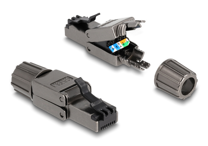 86514.jpg DELOCK βύσμα RJ45 CAT 8.1 STP 86514, tool-free, γκρι