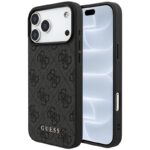Θήκη TPU PC & Eco-Leather Guess Apple iPhone 18 Pro/ 17 Pro Hardcase Classic 4G Μαύρο