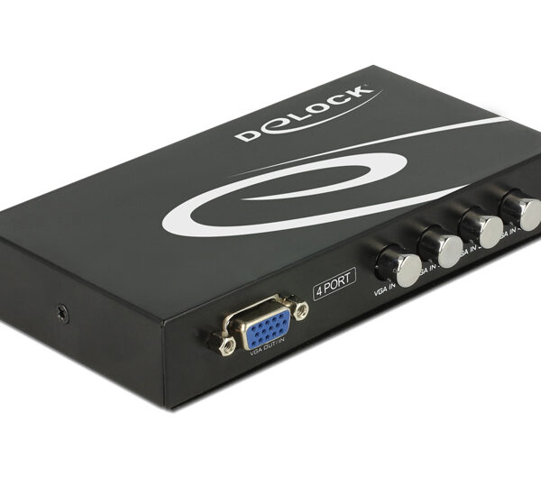 DELOCK VGA switch 87635, 4 σε 1, 1080p, bidirectional, μαύρο