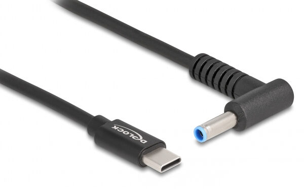 DELOCK καλώδιο τροφοδοσίας laptop 87971, USB-C σε HP 4.5x3.0mm, 1.5m, μαύρο