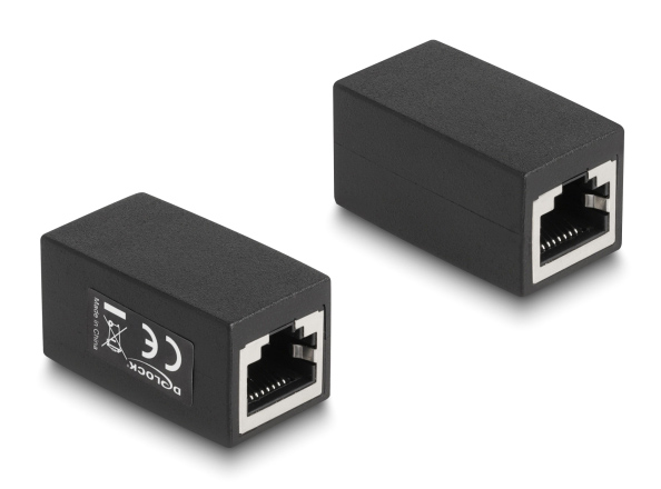 88003.jpg DELOCK σύνδεσμος RJ45 88003, θηλυκό σε θηλυκό, Cat.6, μαύρος