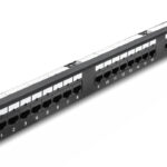 DELOCK patch panel 91087 για rack 19", 1U, 24 θυρών, CAT 6 UTP, με LED, μαύρο