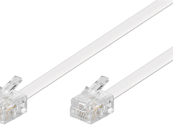 GOOBAY καλώδιο τηλεφώνου 93065, RJ11 6P4C, CCA, 15m, λευκό