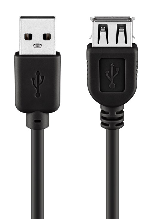 GOOBAY καλώδιο USB 2.0 σε USB (F) 93601, copper, 5m, μαύρο