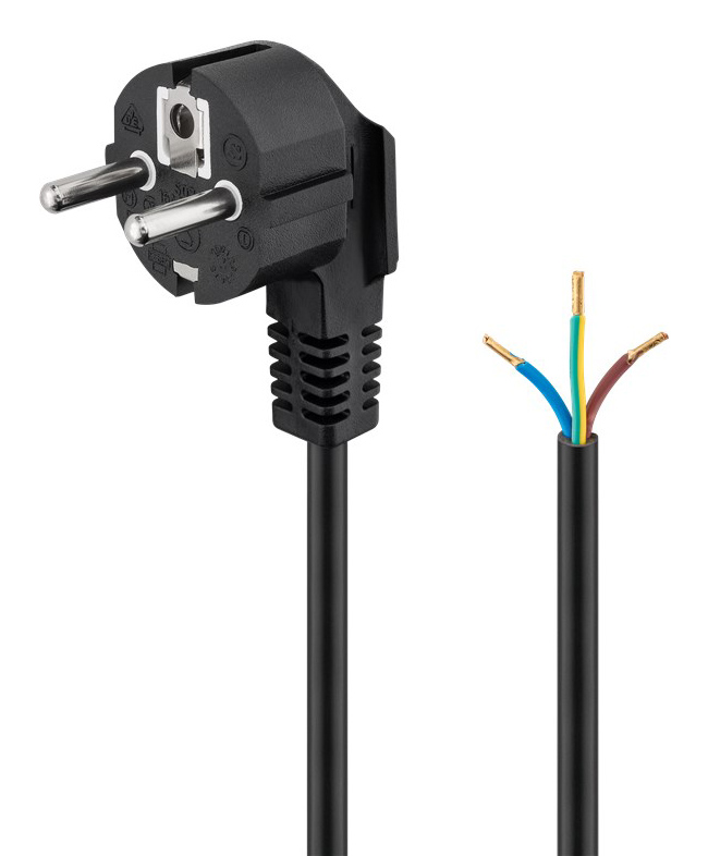 93976.jpg GOOBAY καλώδιο τροφοδοσίας 93976, γωνιακό, 0.75mm², 1.5m, μαύρο