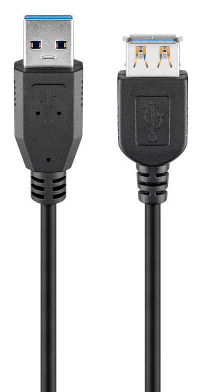 93999.jpg GOOBAY καλώδιο USB 3.0 σε USB (F) 93999, copper, 3m, μαύρο