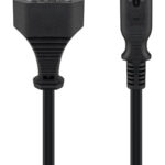 GOOBAY καλώδιο τροφοδοσίας Euro 95038, 2x 0.75mm², 3m, μαύρο