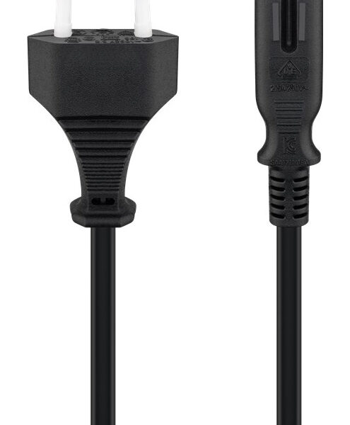 GOOBAY καλώδιο τροφοδοσίας Euro 95038, 2x 0.75mm², 3m, μαύρο