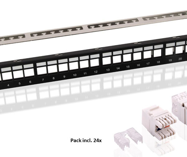 GOOBAY Keystone patch panel 95336 με 24 modules, 19"/1U, 24 ports, μαύρo