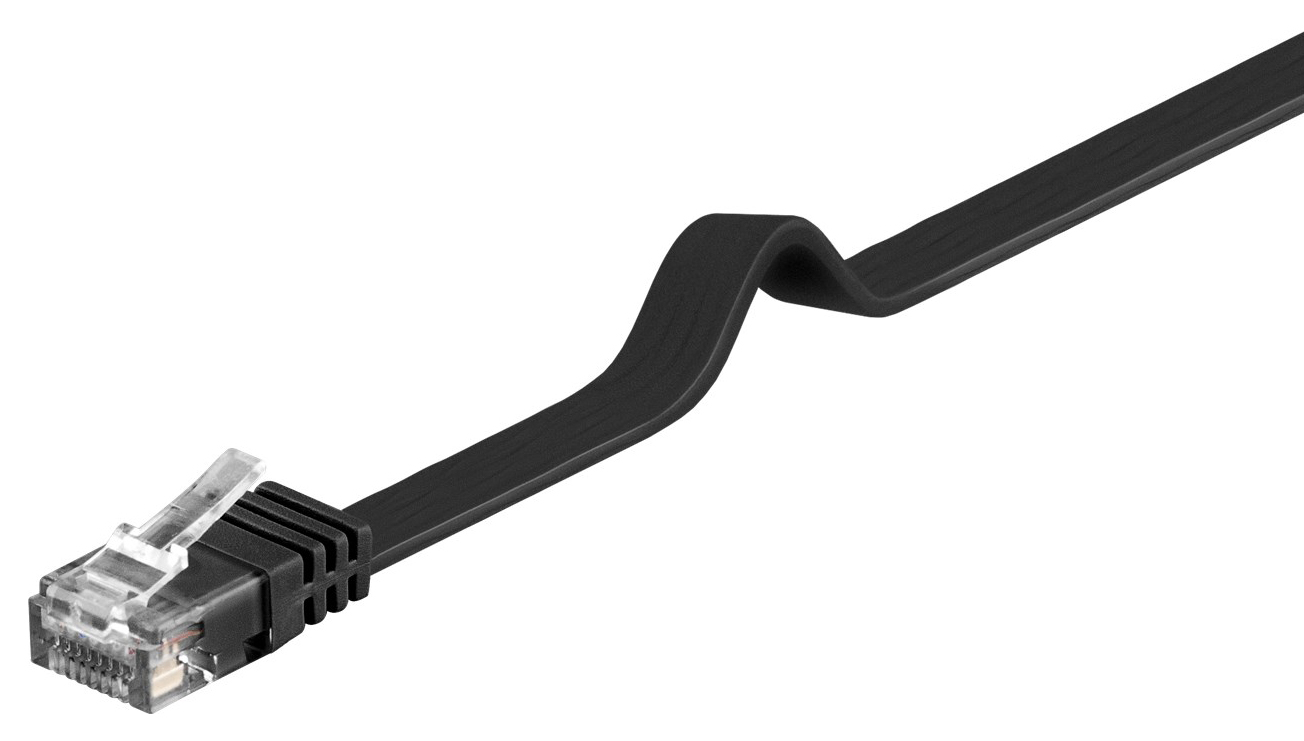 95385.jpg GOOBAY καλώδιο δικτύου 95385, CAT 6 U/UTP, flat, copper, 20m, μαύρο