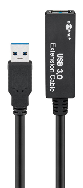 95727.jpg GOOBAY καλώδιο προέκτασης USB 3.0 95727, active, 5Gbps, 5m, μαύρο