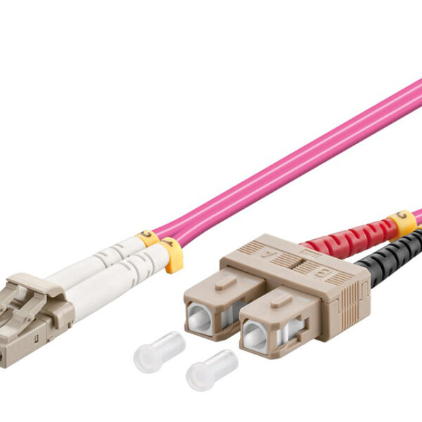 GOOBAY καλώδιο οπτικής ίνας LC-UPC σε SC-UPC 95943, Multimode OM4, 1m, βιολετί