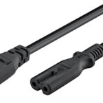 GOOBAY καλώδιο προέκτασης τροφοδοσίας 97201, 2x 0.75mm², 2m, μαύρο