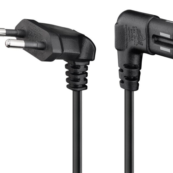 GOOBAY καλώδιο τροφοδοσίας Euro 97350, γωνιακό, 2x0.75 mm², 2m, μαύρο