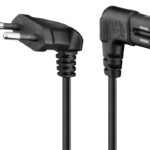 GOOBAY καλώδιο τροφοδοσίας Euro 97354, γωνιακό, 2x0.75 mm², 3m, μαύρο