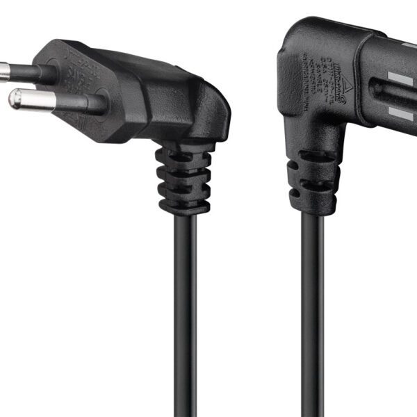 GOOBAY καλώδιο τροφοδοσίας Euro 97354, γωνιακό, 2x0.75 mm², 3m, μαύρο