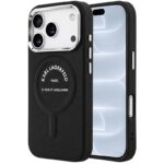 Θήκη TPU Karl Lagerfeld Apple iPhone 18 Pro/ 17 Pro MagSafe Leather Ring RSG Logo Μαύρο