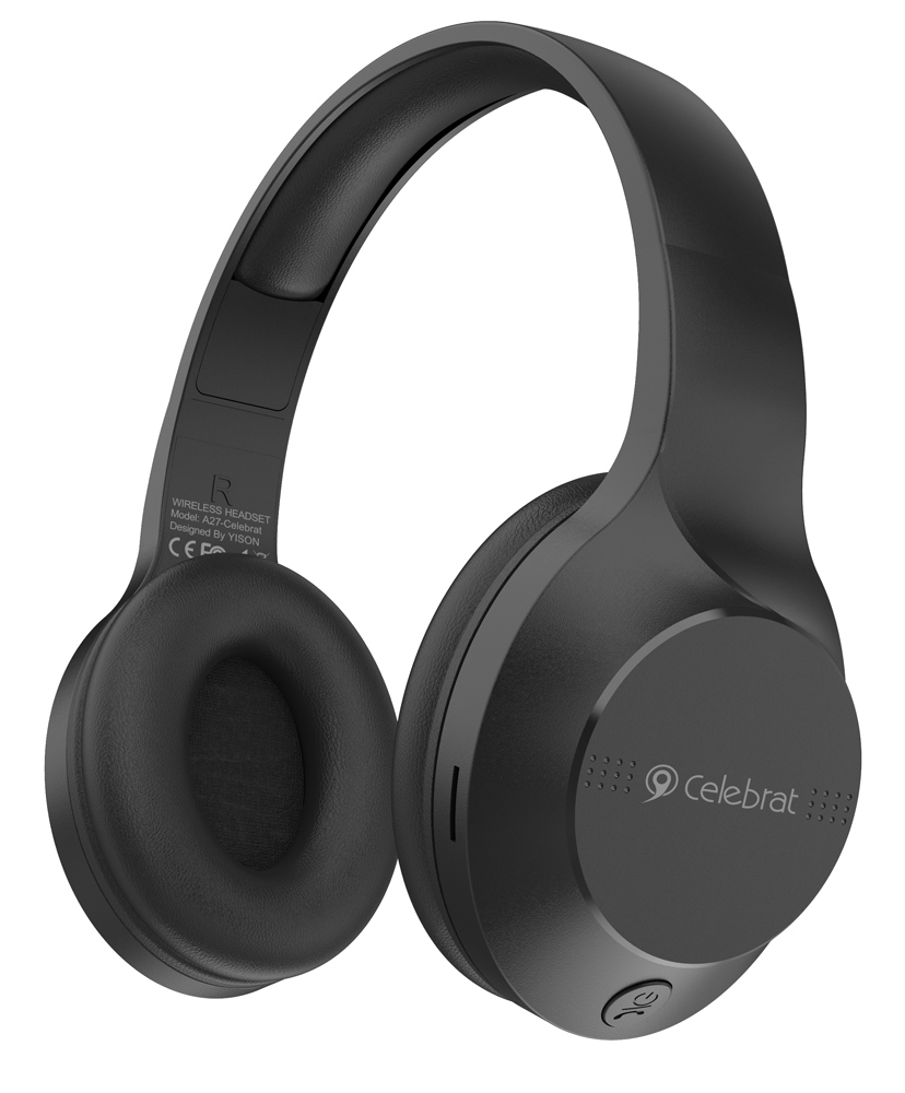 A27-BK.jpg CELEBRAT headphones A27, wireless & wired, Bluetooth 5.3, Φ40mm, μαύρα