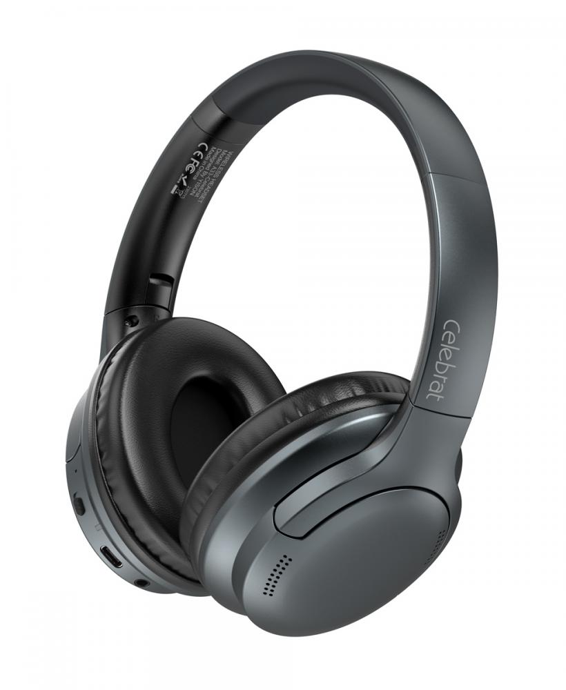 A33-BK.jpg CELEBRAT headphones A33, ασύρματα & ενσύρματα, ANC, 40mm, 300mAh, μαύρα
