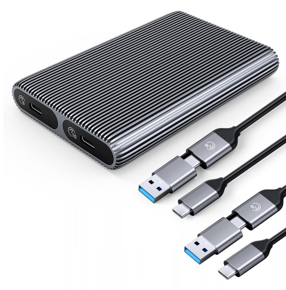 AM2C3-2N-GY-BP.jpg ORICO θήκη για 2x M.2 NVME SSD AM2C3-2N, 10Gbps, tool free, γκρι