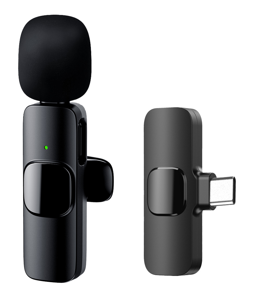 APL-MIC003.jpg APEXEL ασύρματο μικρόφωνο APL-MIC003, USB-C, 2.4GHz, μαύρο
