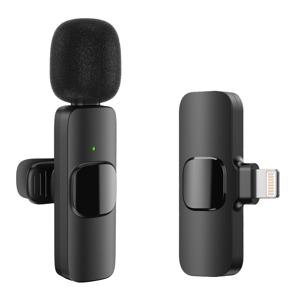 APL-MIC004.jpg APEXEL ασύρματο μικρόφωνο APL-MIC004, Lightning, 2.4GHz, μαύρο