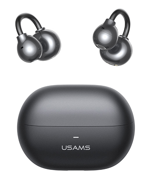 BHR0201.jpg USAMS earphones με θήκη φόρτισης Echo R02, OWS, Φ11mm, 50/300mAh, μαύρα