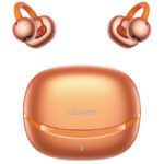 USAMS earphones με θήκη φόρτισης Echo R03, OWS, Φ11mm, 40/300mAh, πορτοκαλί