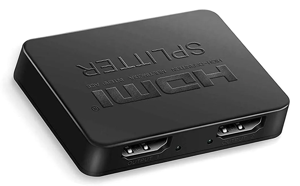 CAB-H163.jpg POWERTECH HDMI splitter CAB-H163, 1-in σε 2-out, 4K/30Hz, HDR/HDCP, μαύρο