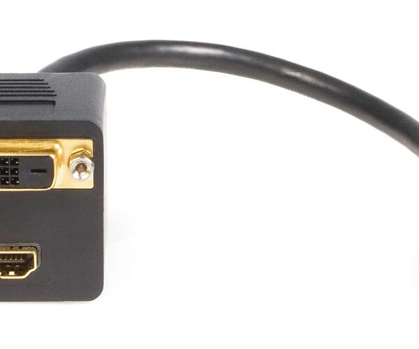 POWERTECH αντάπτορας HDMI σε HDMI & DVI CAB-H168, 4K/30Hz, 30cm, μαύρος