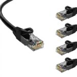 POWERTECH καλώδιο δικτύου CAB-N403-5, Cat 6 U/UTP, CCA, 250Hz, 1m, μαύρο, 5τμχ