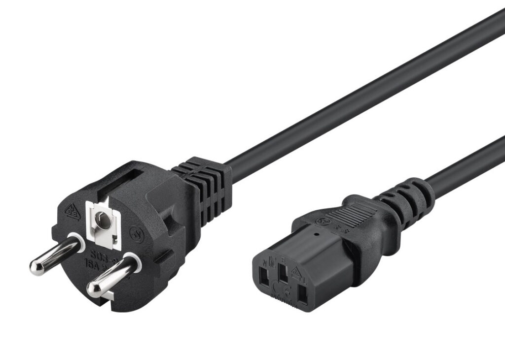 POWERTECH καλώδιο τροφοδοσίας Η/Υ & οθόνης P002, 3x0.75mm², copper, 1.5m, μαύρο