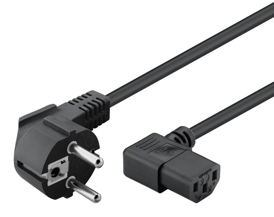 POWERTECH καλώδιο τροφοδοσίας για Η/Υ CAB-P015, 90°, 3 Pin, 1.5m, μαύρο