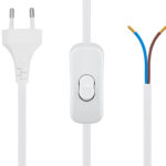 POWERTECH καλώδιο τροφοδοσίας CAB-P041 με διακόπτη, 2x 0.75mm², 1.5m, λευκό