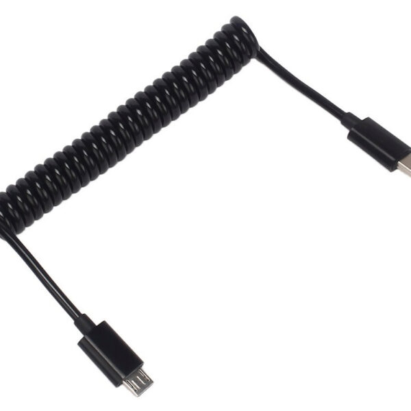 POWERTECH καλώδιο Micro USB σε USB Mini CAB-U124, σπιράλ, 1m, μαύρο
