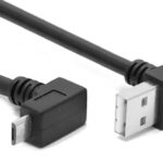 POWERTECH καλώδιο USB σε USB Micro CAB-U136, 90°, Easy USB, 0.5m, μαύρο