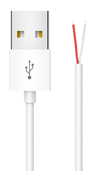 CAB-U156.jpg POWERTECH καλώδιο USB CAB-U156 με ελεύθερα άκρα, 1m, λευκό