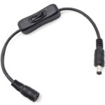 POWERTECH καλώδιο/διακόπτης τροφοδοσίας CAB-U158, 5.5x2.1mm, 30cm, μαύρο
