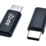 POWERTECH αντάπτορας USB-C CAB-UC063, αρσενικό σε θηλυκό, 10Gbps, μαύρος