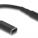 POWERTECH καλώδιο τροφοδοσίας CAB-UC069, USB-C σε 5.5x2.1mm, 15cm, μαύρο