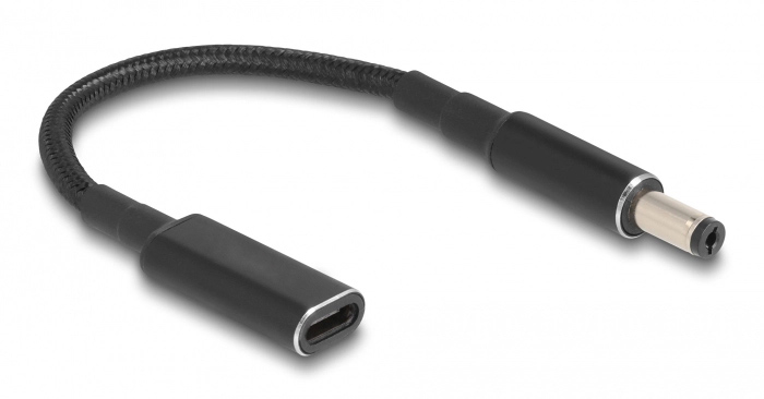 CAB-UC069.jpg POWERTECH καλώδιο τροφοδοσίας CAB-UC069, USB-C σε 5.5x2.1mm, 15cm, μαύρο