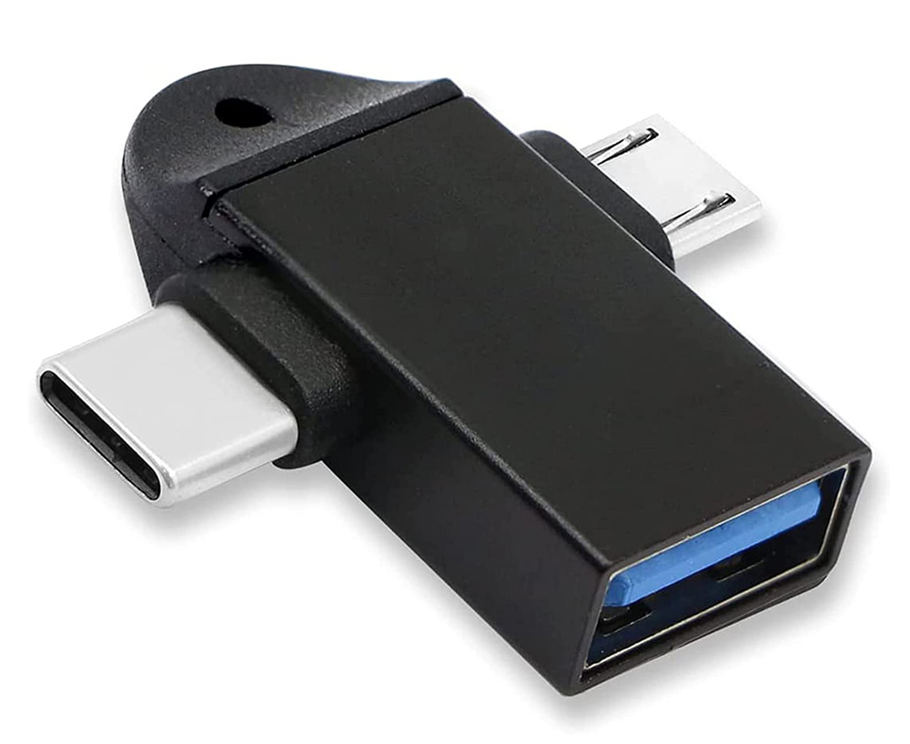 CAB-UC090.jpg POWERTECH αντάπτορας USB σε USB-C & micro USB CAB-UC090, 5Gbps, μαύρος