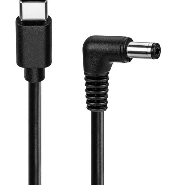 POWERTECH καλώδιο τροφοδοσίας USB-C σε DC CAB-UC100, 5.5x2.1mm, 1.5m, μαύρο